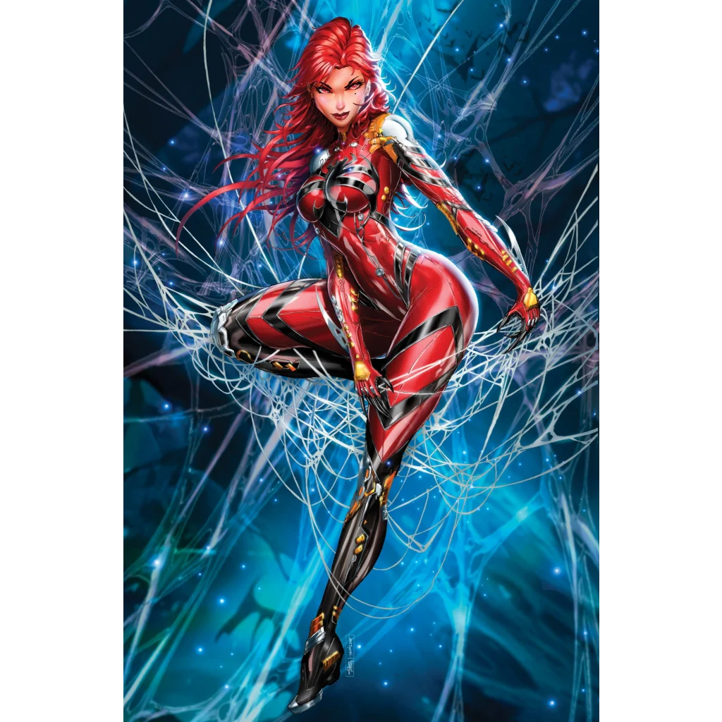 Blood Widow NYCC virgin exclusive red black armored suit by Jamie Tyndall