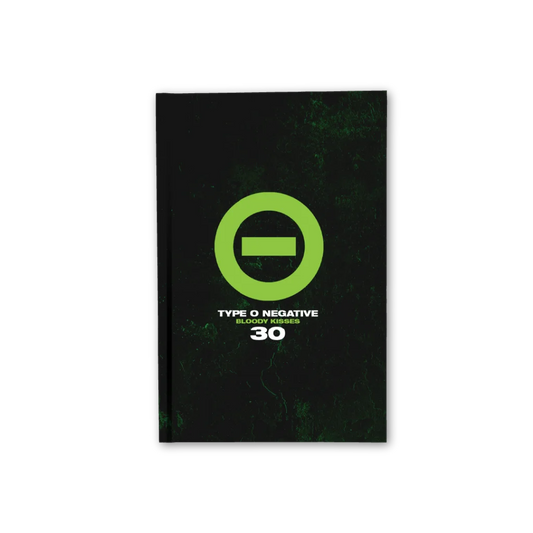 Album cover for Bloody Kisses 30th anniversary by Alan Robert with iconic green negative symbol