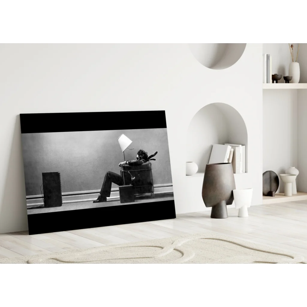 Striking Black and White Canvas Wall Art with Seated Figure | Modern Wall Art Decor | vintageantiquesgifts.com