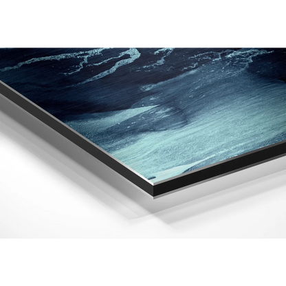 Stunning Ocean Wave Art on Brushed Aluminium Dibond Print | Glass Wall Art Print | vintageantiquesgifts.com