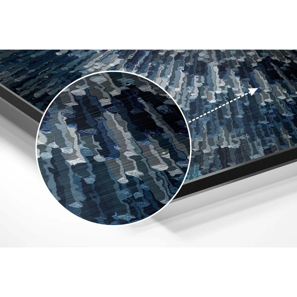 glass wall art Blue Brushed Aluminium Dibond Wall Art