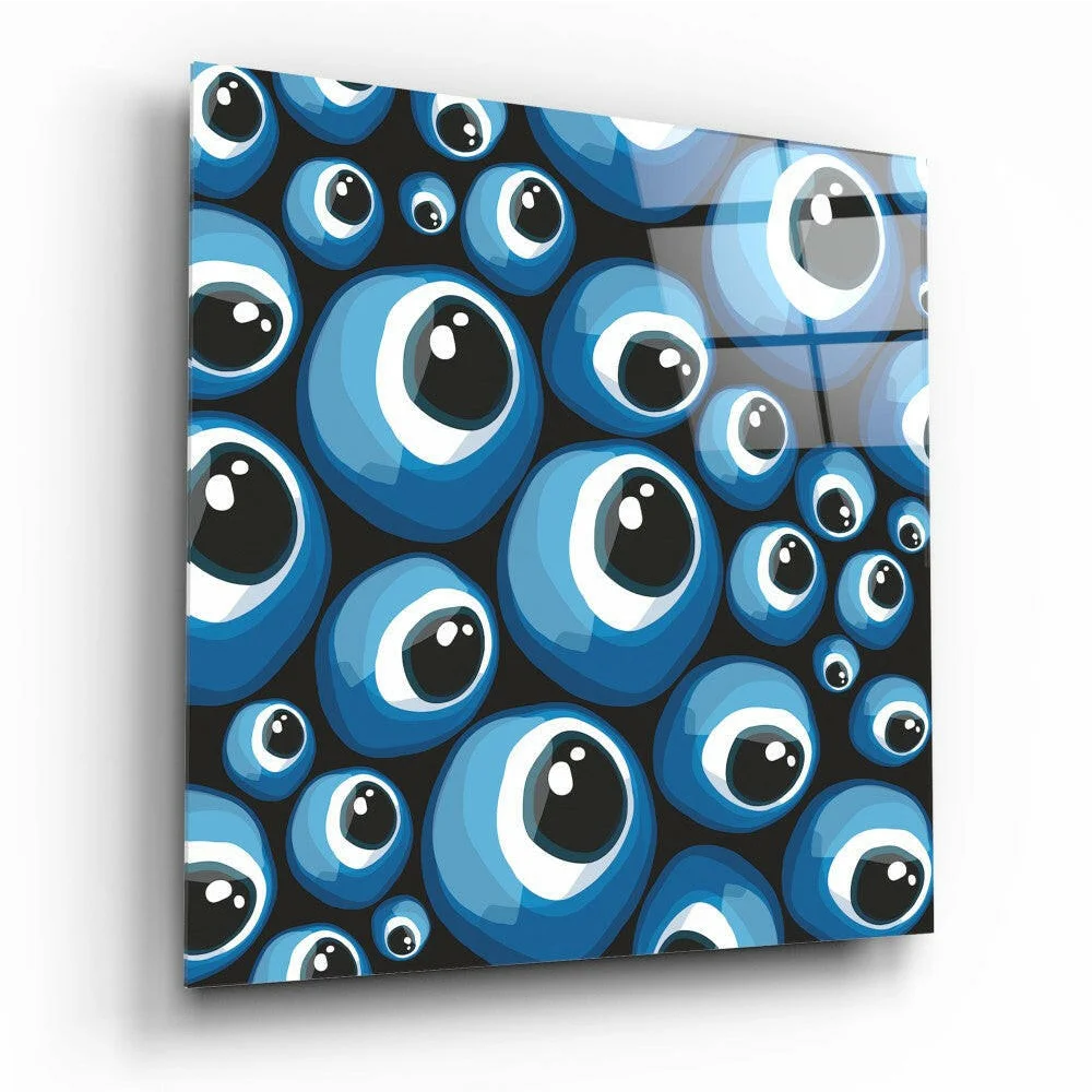 Mesmerizing Blue Eye Glass Wall Art on Black Canvas | Insigneart USA | vintageantiquesgifts.com