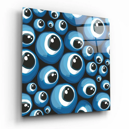 Mesmerizing Blue Eye Glass Wall Art on Black Canvas | Insigneart USA | vintageantiquesgifts.com