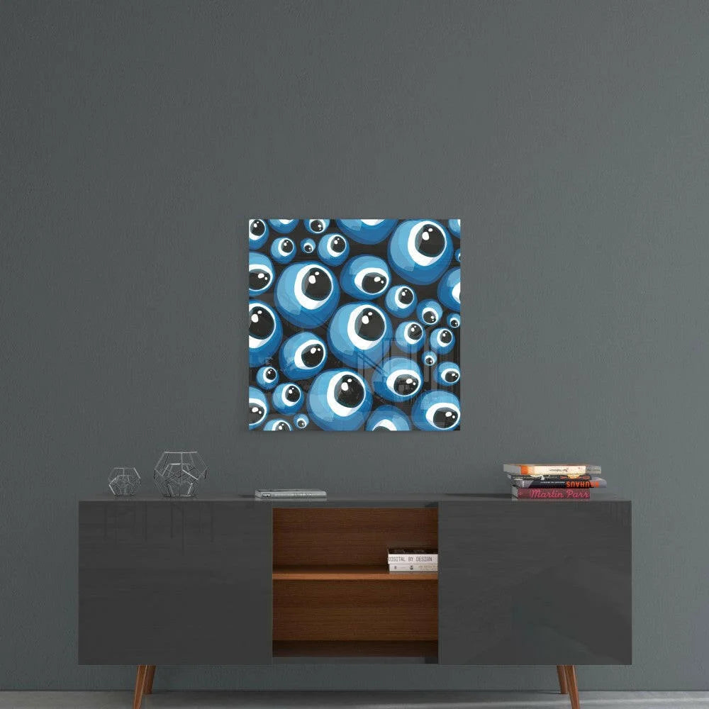 Mesmerizing Blue Eye Glass Wall Art on Black Canvas | Contemporary Home Wall Art | vintageantiquesgifts.com