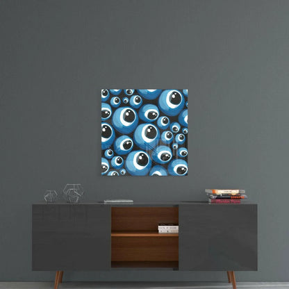 Mesmerizing Blue Eye Glass Wall Art on Black Canvas | Contemporary Home Wall Art | vintageantiquesgifts.com