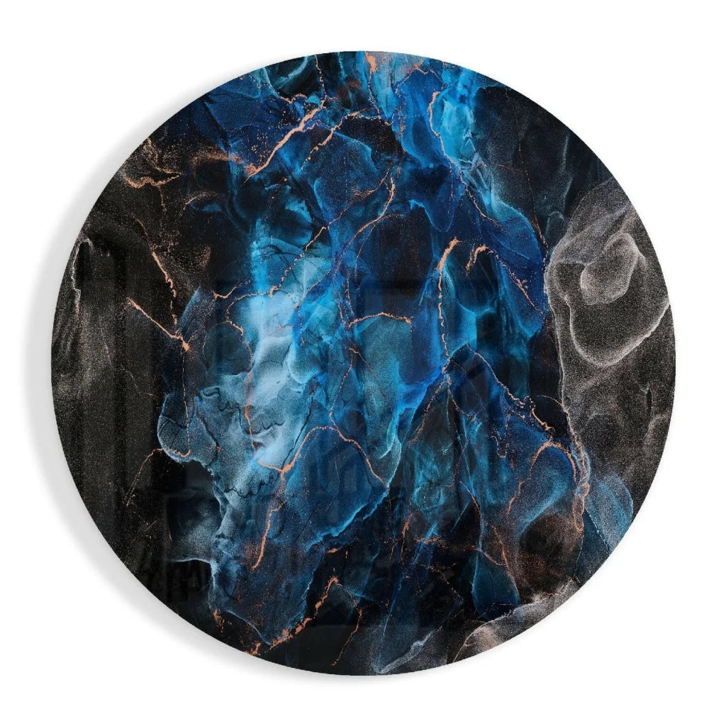Stunning Blue Swirl Tempered Glass Art for Your Walls | Insigneart USA | vintageantiquesgifts.com
