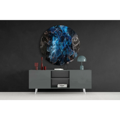 Stunning Blue Swirl Tempered Glass Art for Your Walls | Contemporary Home Wall Art | vintageantiquesgifts.com