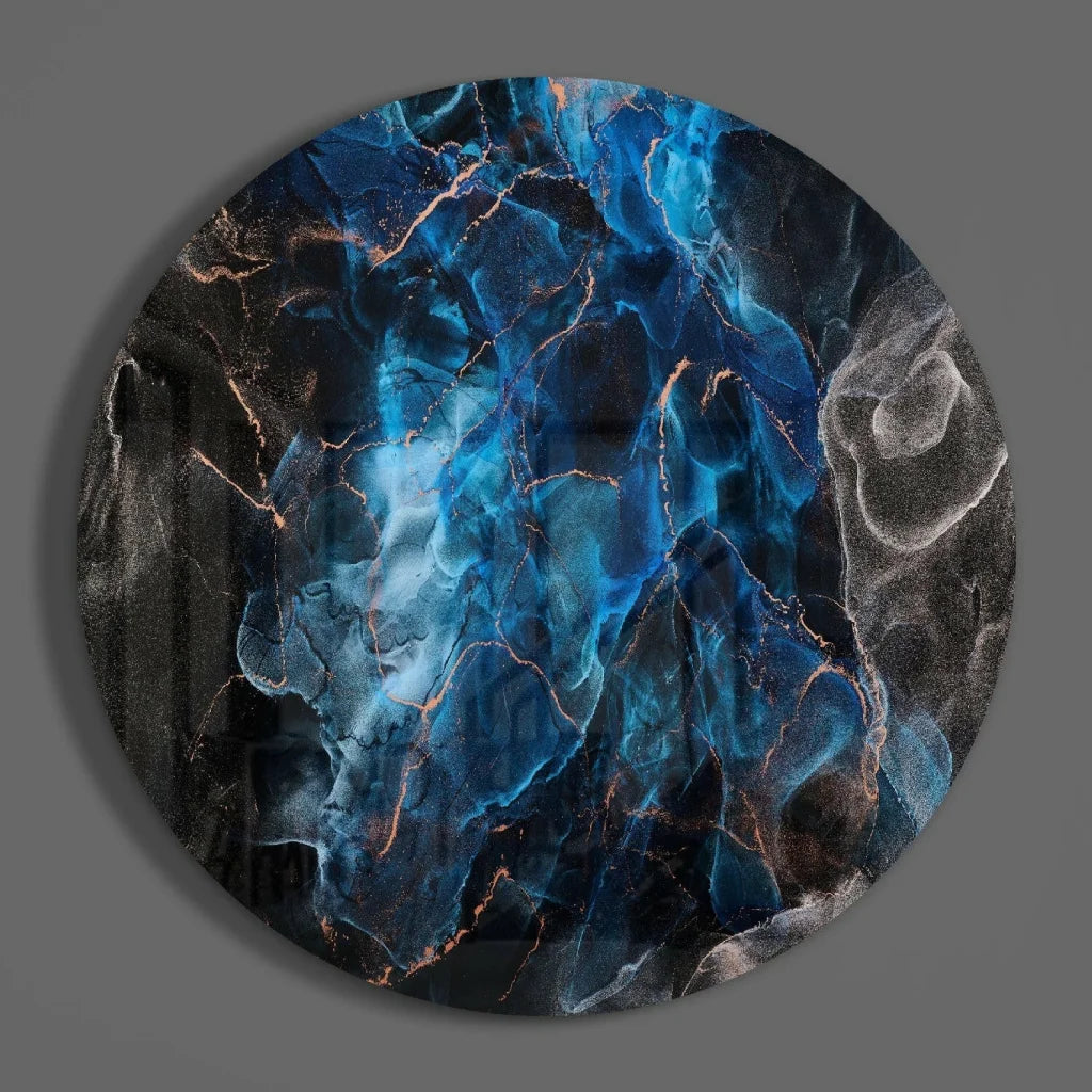 Stunning Blue Swirl Tempered Glass Art for Your Walls | Modern Wall Art Decor | vintageantiquesgifts.com