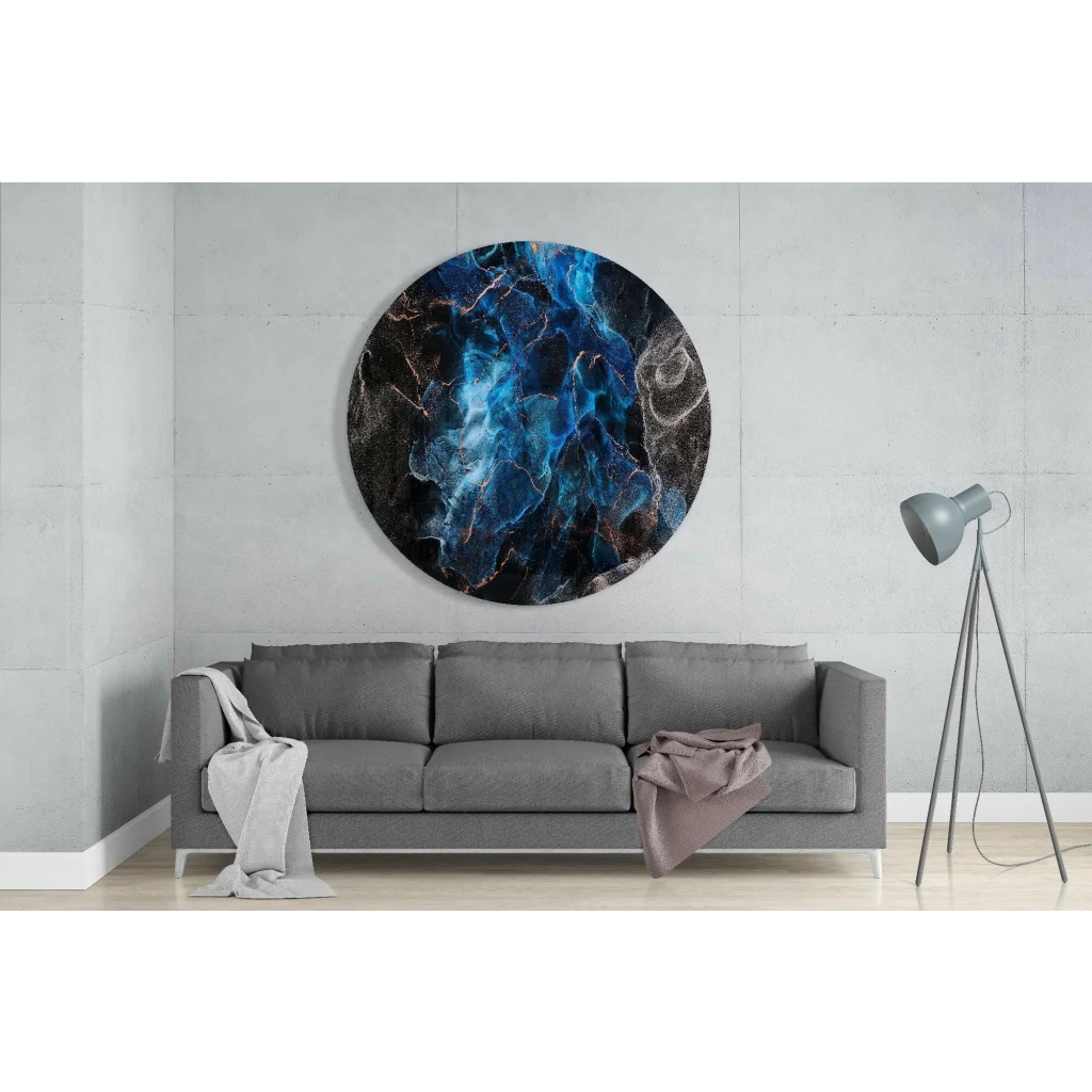 Stunning Blue Swirl Tempered Glass Art for Your Walls | Glass Wall Art Print | vintageantiquesgifts.com