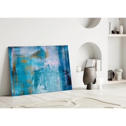 Stunning Teal and Gold Abstract Wall Art Canvas | Modern Wall Art Decor | vintageantiquesgifts.com