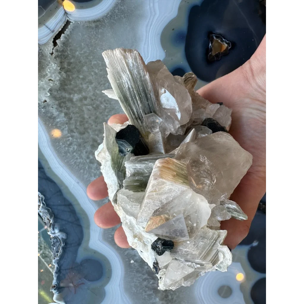 Blue indicolite tourmaline on matrix from Nuristan, Afghanistan