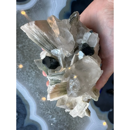 Blue indicolite tourmaline on matrix from Nuristan, Afghanistan