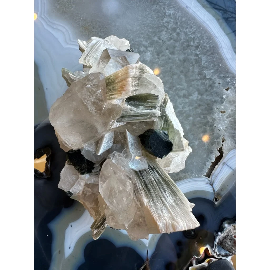 Blue indicolite tourmaline on matrix from Nuristan, Afghanistan