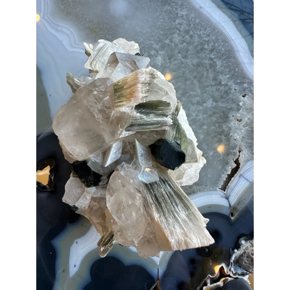 Blue indicolite tourmaline on matrix from Nuristan, Afghanistan