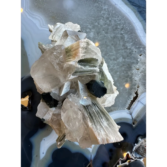 Blue indicolite tourmaline on matrix from Nuristan, Afghanistan