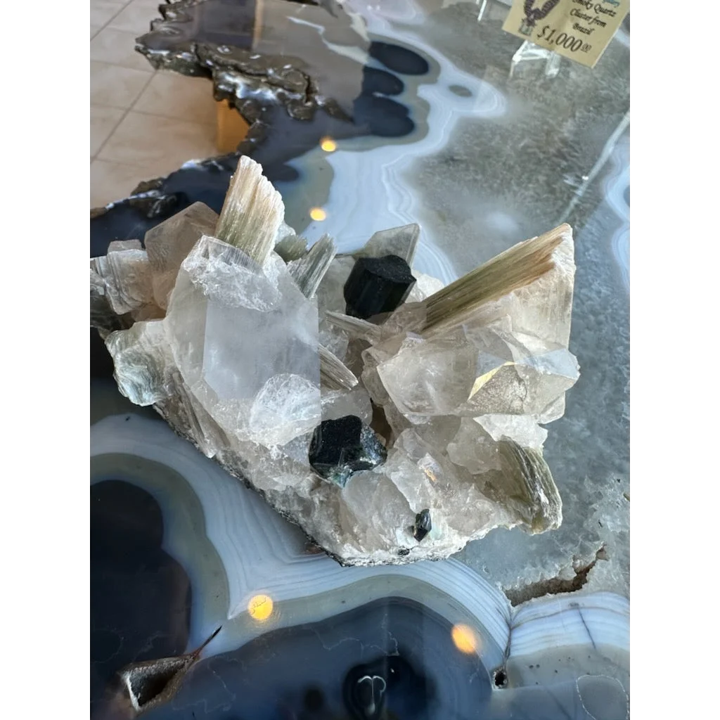 Blue indicolite tourmaline on matrix from Nuristan, Afghanistan