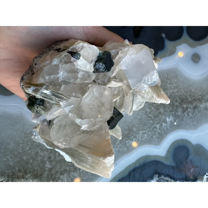 Blue indicolite tourmaline on matrix from Nuristan, Afghanistan