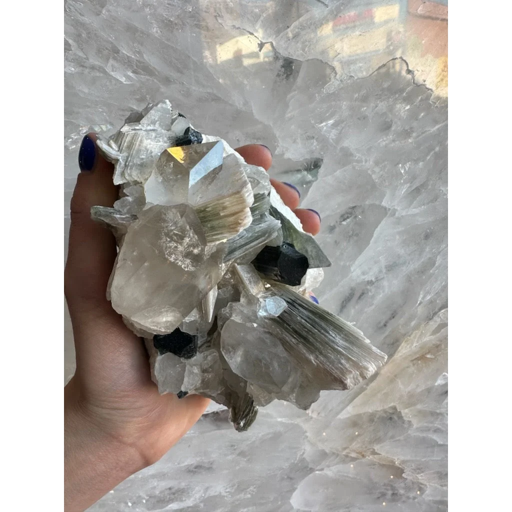 Blue indicolite tourmaline on matrix from Nuristan, Afghanistan