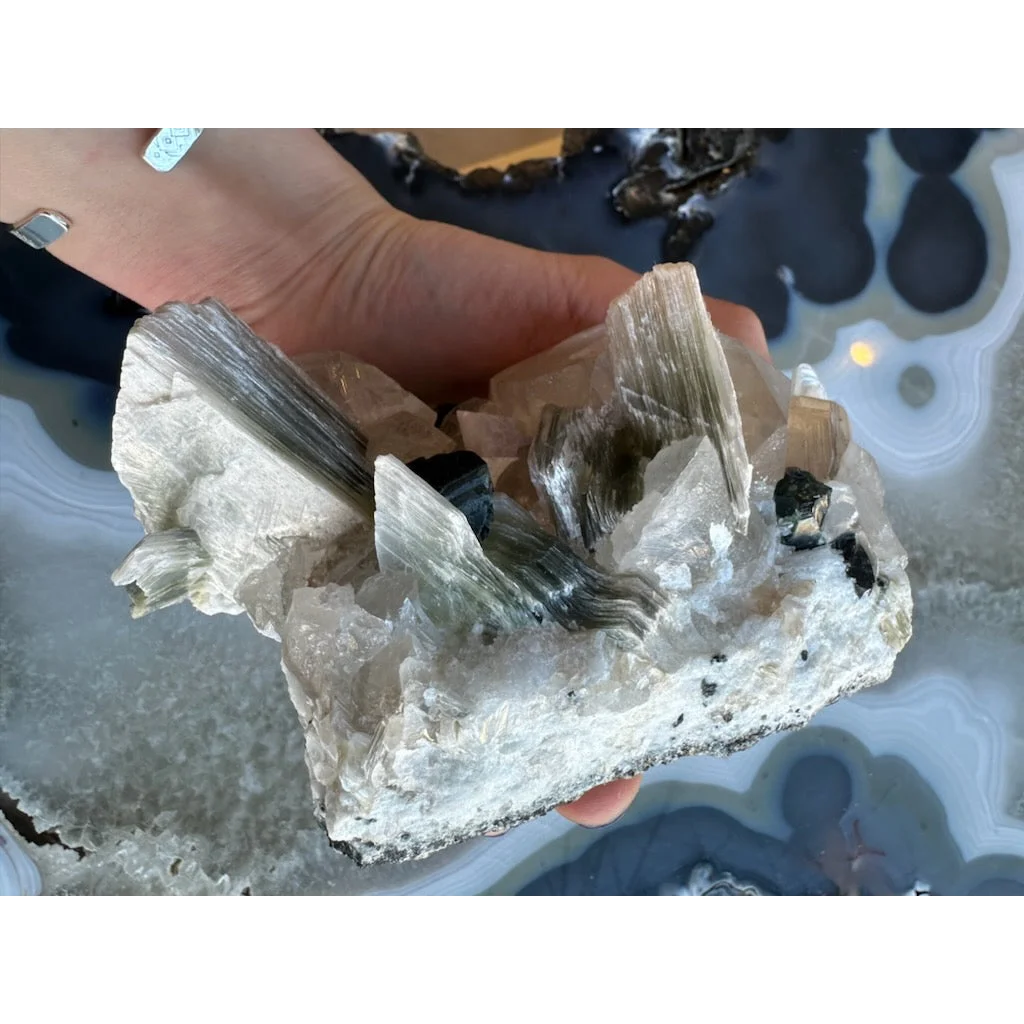 Blue indicolite tourmaline on matrix from Nuristan, Afghanistan