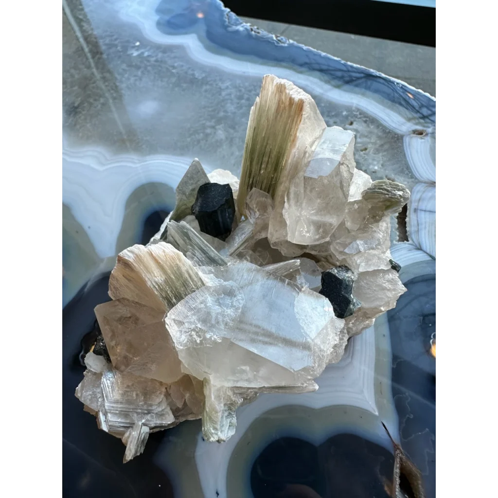 Blue indicolite tourmaline on matrix from Nuristan, Afghanistan