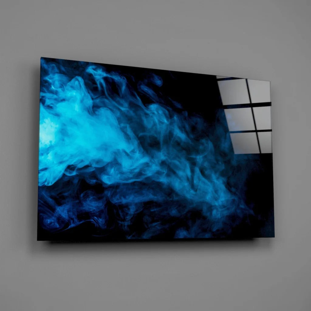 Mesmerizing Blue Swirl Canvas Wall Art on Black Background | Glass Wall Art Print | vintageantiquesgifts.com