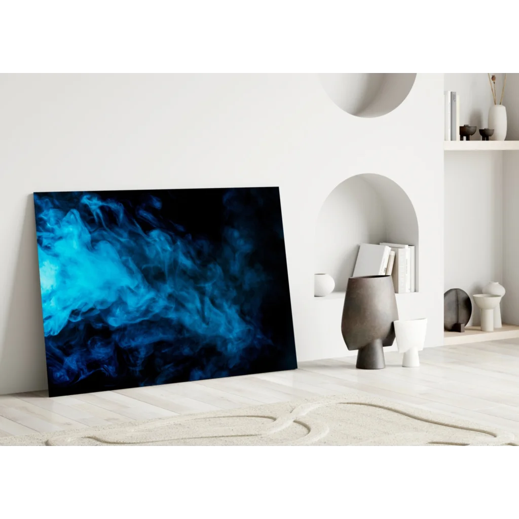 Mesmerizing Blue Swirl Canvas Wall Art on Black Background | Modern Wall Art Decor | vintageantiquesgifts.com