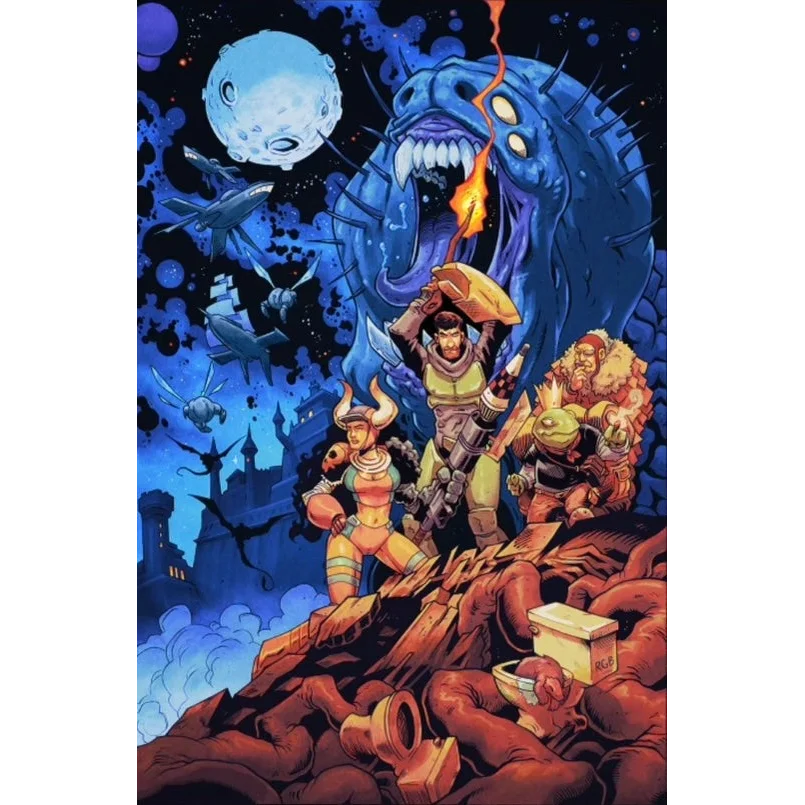 Blue spiky monster by Daniel Warren Johnson in cosmic comic debut