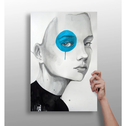 Blue Tear Portrait Canvas Wall Art | Insigneart USA | vintageantiquesgifts.com