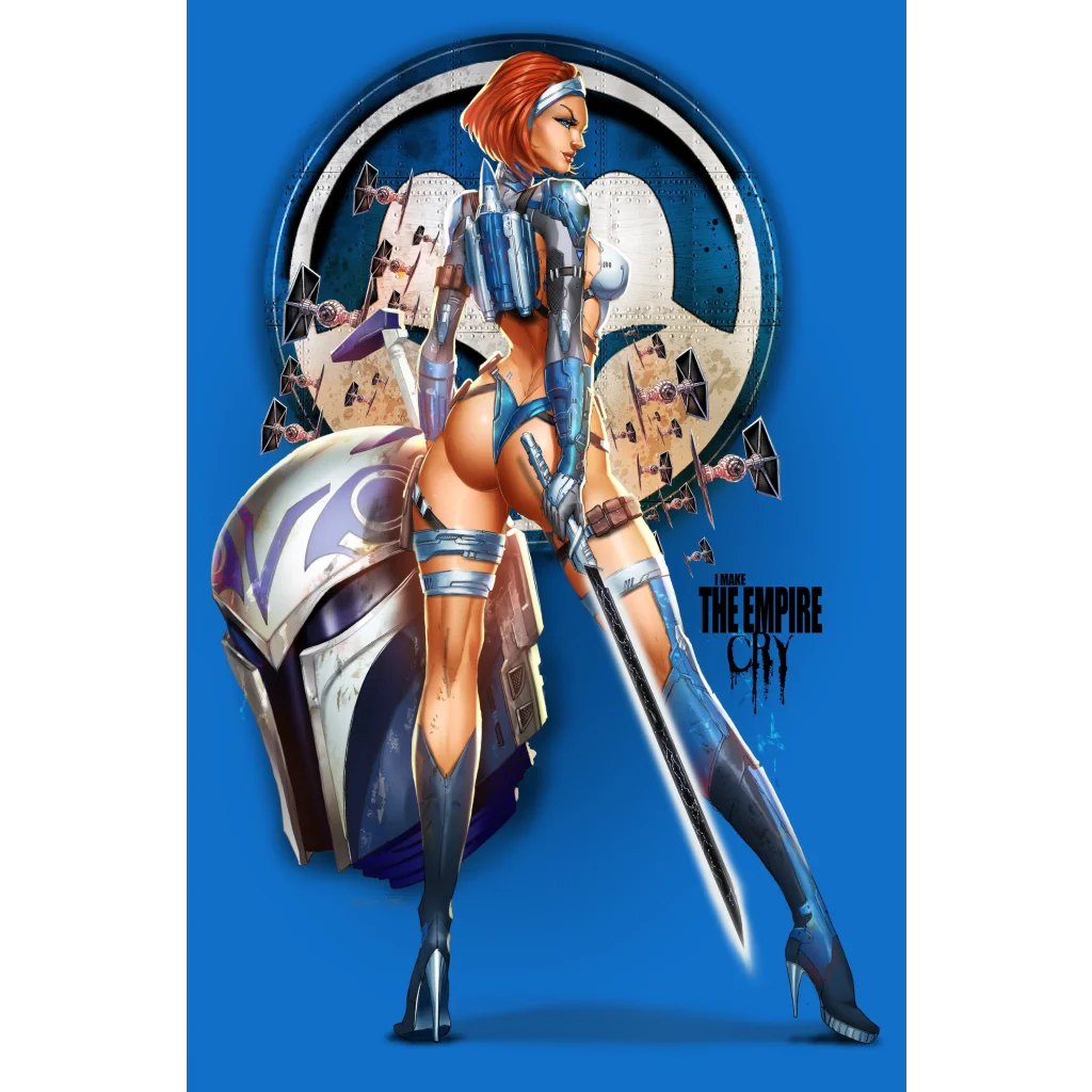 Blue Warrior Princess Brushed Aluminum Wall Art Print | Jamie Tyndall | vintageantiquesgifts.com