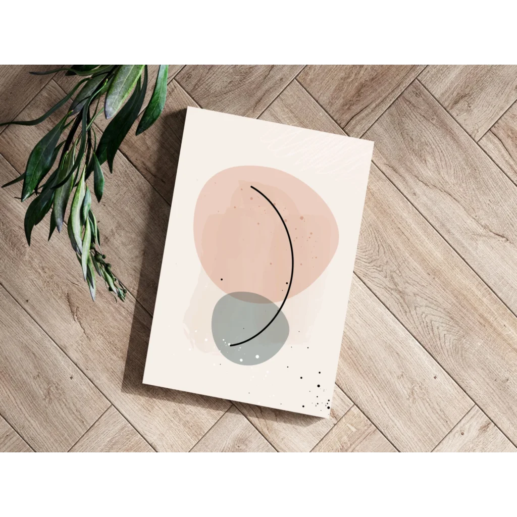 Blush and Gray Abstract Circles minimalist aluminum print