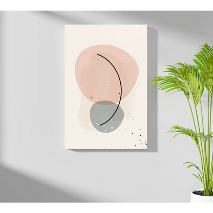 Blush and Gray Abstract Circles minimalist aluminum print