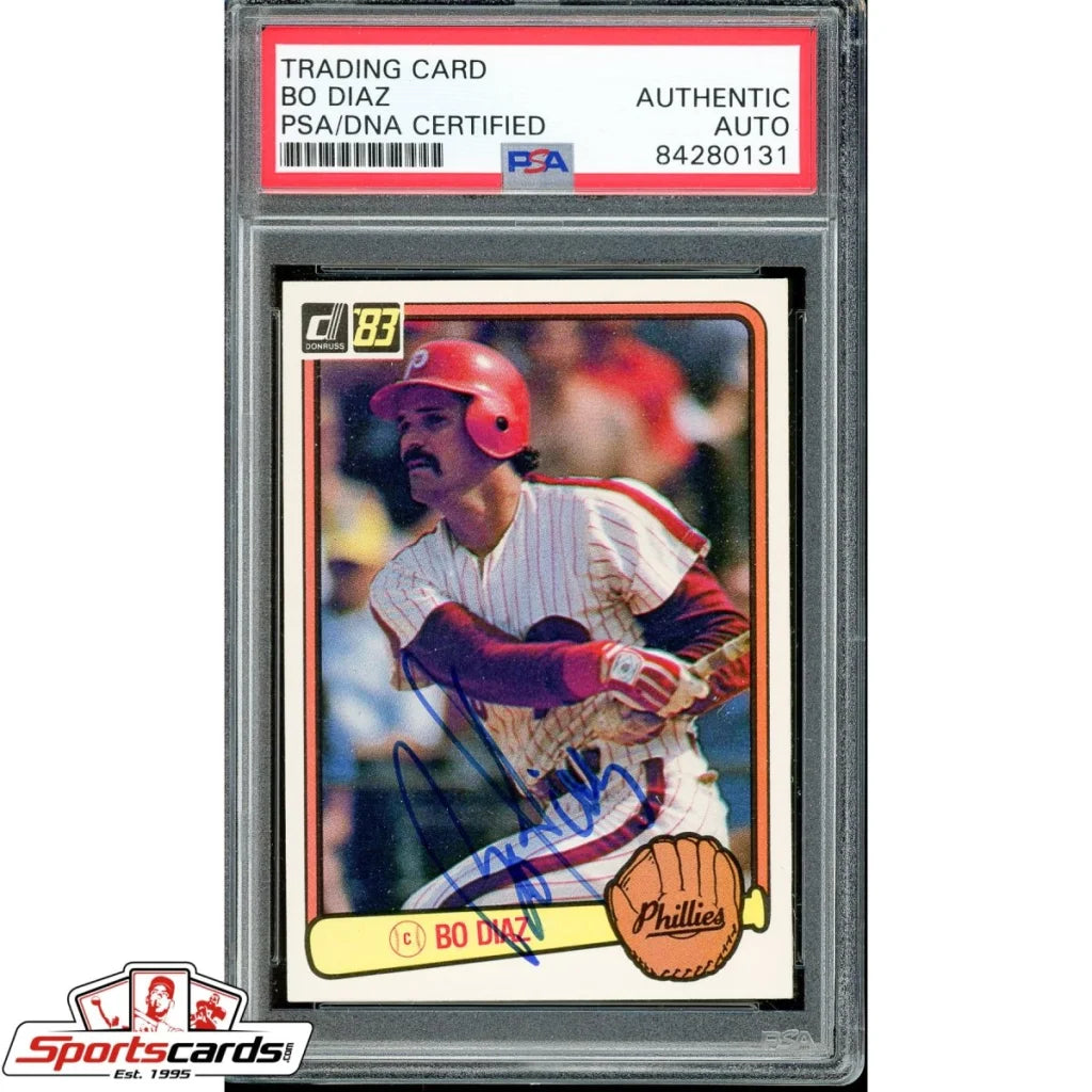Bo Diaz autographed 1983 Donruss Phillies card PSA DNA certified
