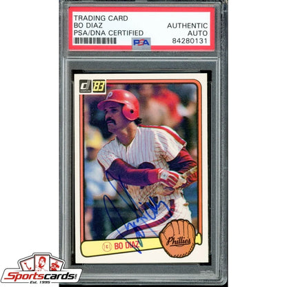 Bo Diaz autographed 1983 Donruss Phillies card PSA DNA certified