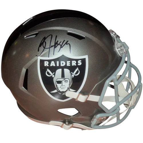 Bo Jackson autographed Las Vegas Raiders replica helmet, matte black with logo