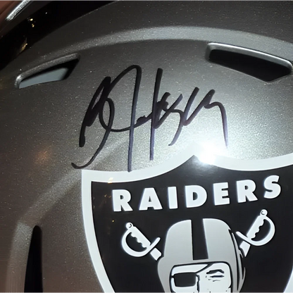 Bo Jackson autographed Las Vegas Raiders replica helmet with silver design