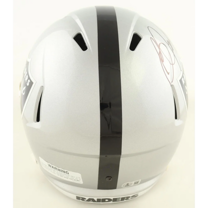 Bo Jackson signed Raiders speed helmet with silver design and black stripe
