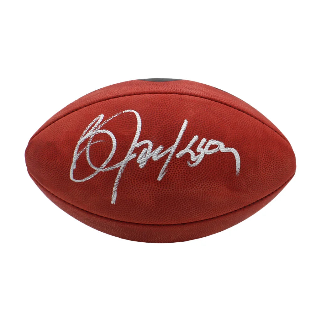 Bo Jackson Signed Raiders Wilson Duke Metallic NFL Football | Creative Sports | vintageantiquesgifts.com