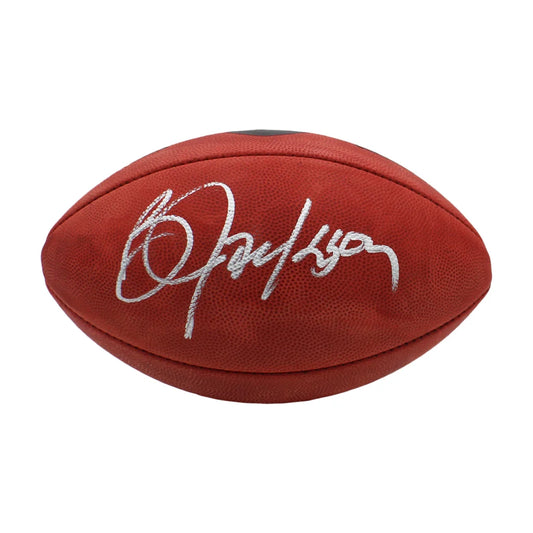 Bo Jackson Signed Raiders Wilson Duke Metallic NFL Football | Creative Sports | vintageantiquesgifts.com