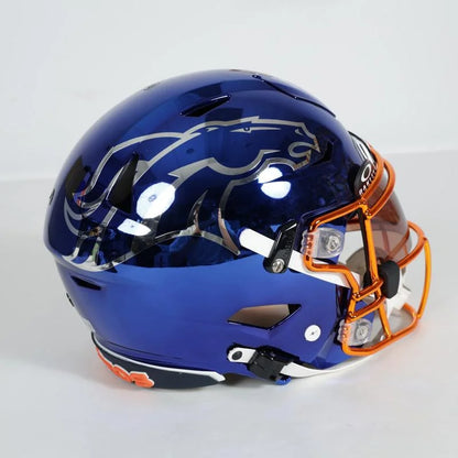 Bo Nix autographed chrome blue Broncos helmet with Beckett authentication