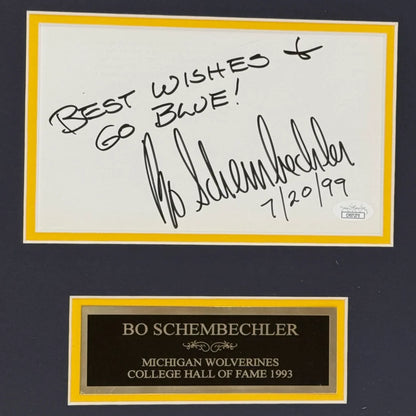 Bo Schembechler autographed Michigan Wolverines deluxe framed tribute piece
