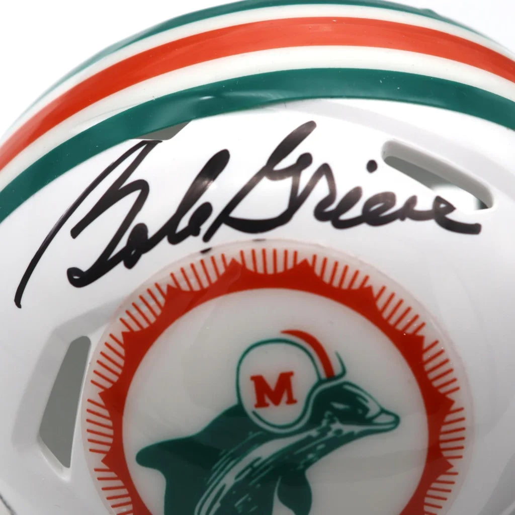 Bob Griese autographed white Miami Dolphins mini helmet with logo