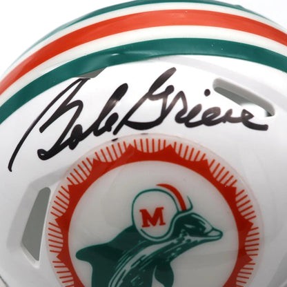 Bob Griese autographed white Miami Dolphins mini helmet with logo