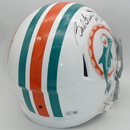 Bob Griese autographed white Miami Dolphins replica helmet with teal stripes