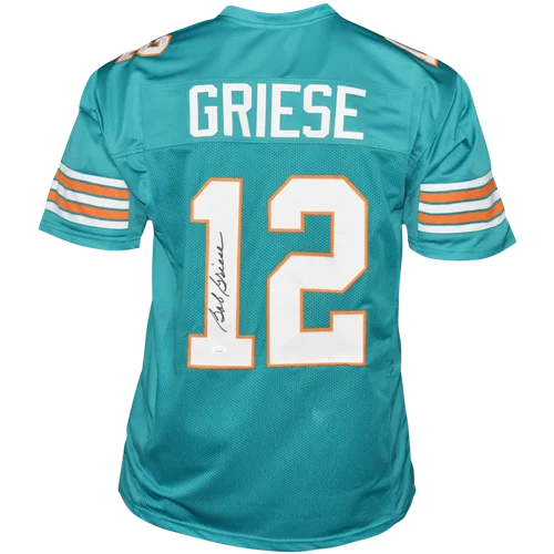 Bob Griese autographed Miami custom jersey, teal with Griese 12 on back