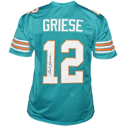 Bob Griese autographed Miami custom jersey, teal with Griese 12 on back