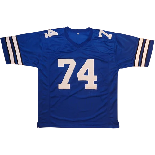 Bob Lilly autographed Dallas blue custom jersey #74 HOF 80 private signing