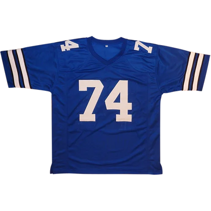 Bob Lilly autographed Dallas blue custom jersey #74 HOF 80 private signing