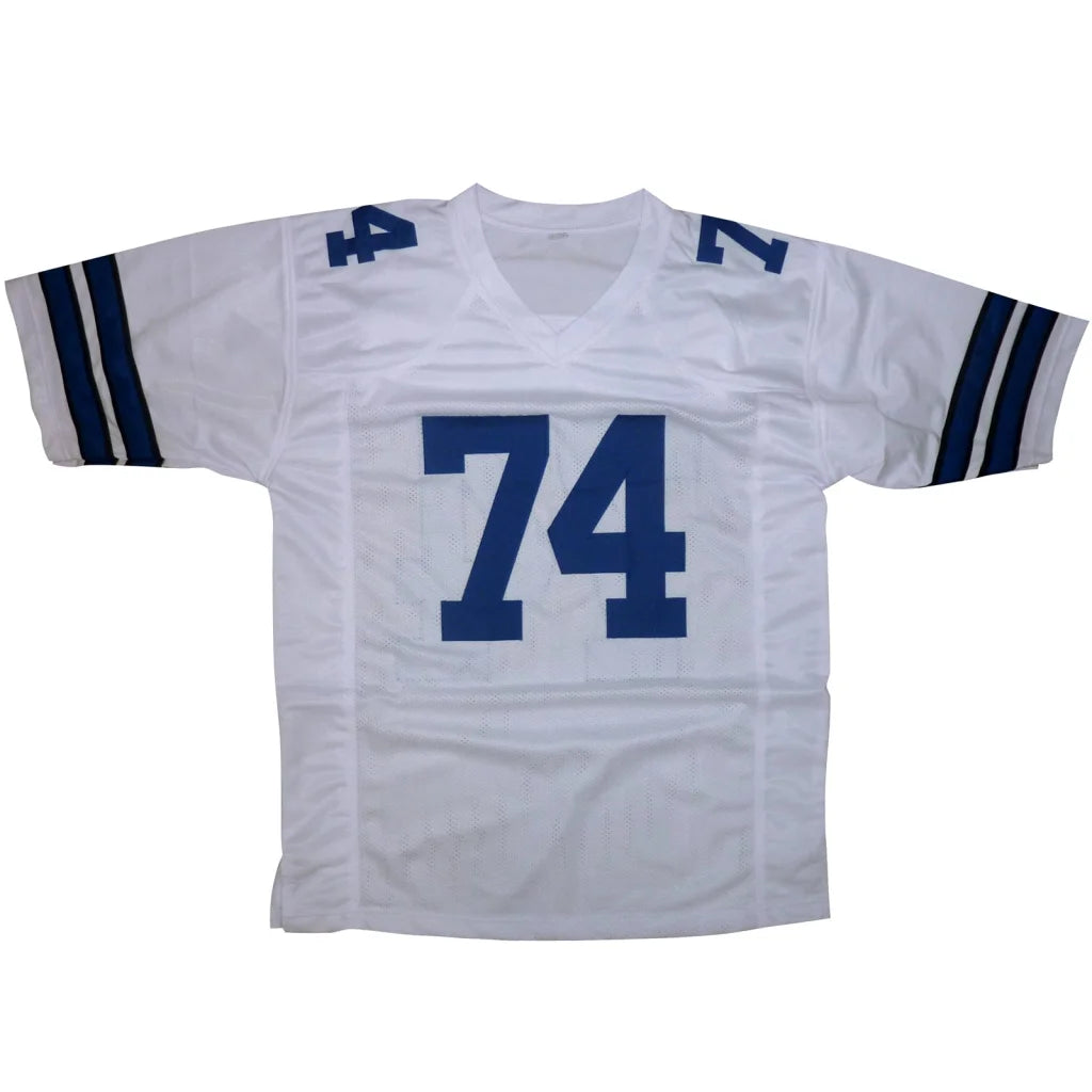 Bob Lilly autographed white Dallas jersey #74 with HOF 80 from private signing