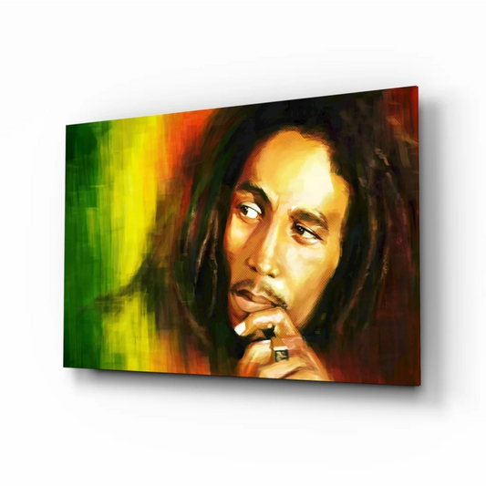 Bob Marley Canvas Wall Art in Rasta Colors | Insigneart USA | vintageantiquesgifts.com