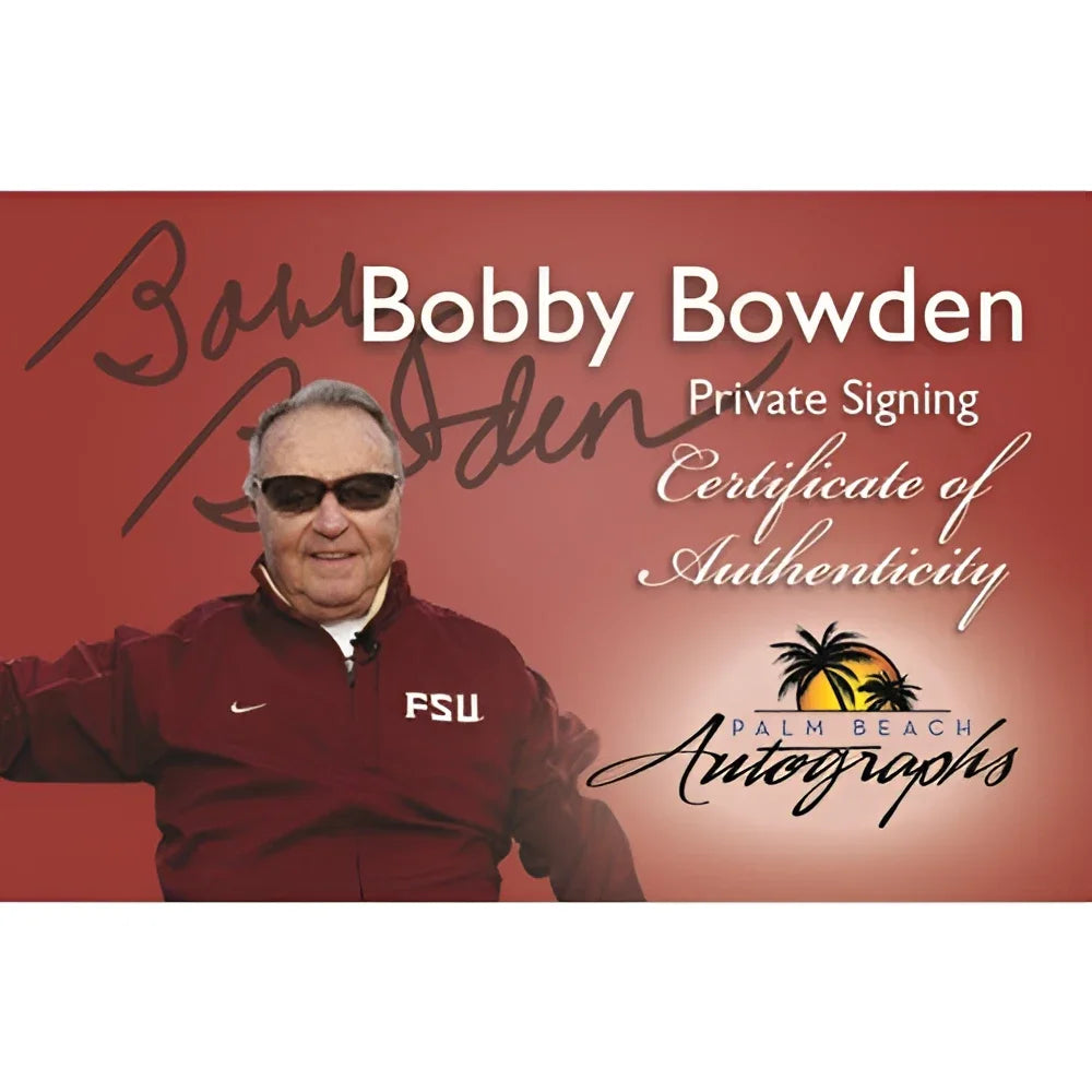 Bobby Bowden autographed Florida State FSU photo in maroon jacket